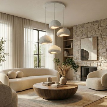 Brilagi - Pendelleuchte an Kabel WABI SABI 4xE27/40W/230V Ø 95 cm weiß