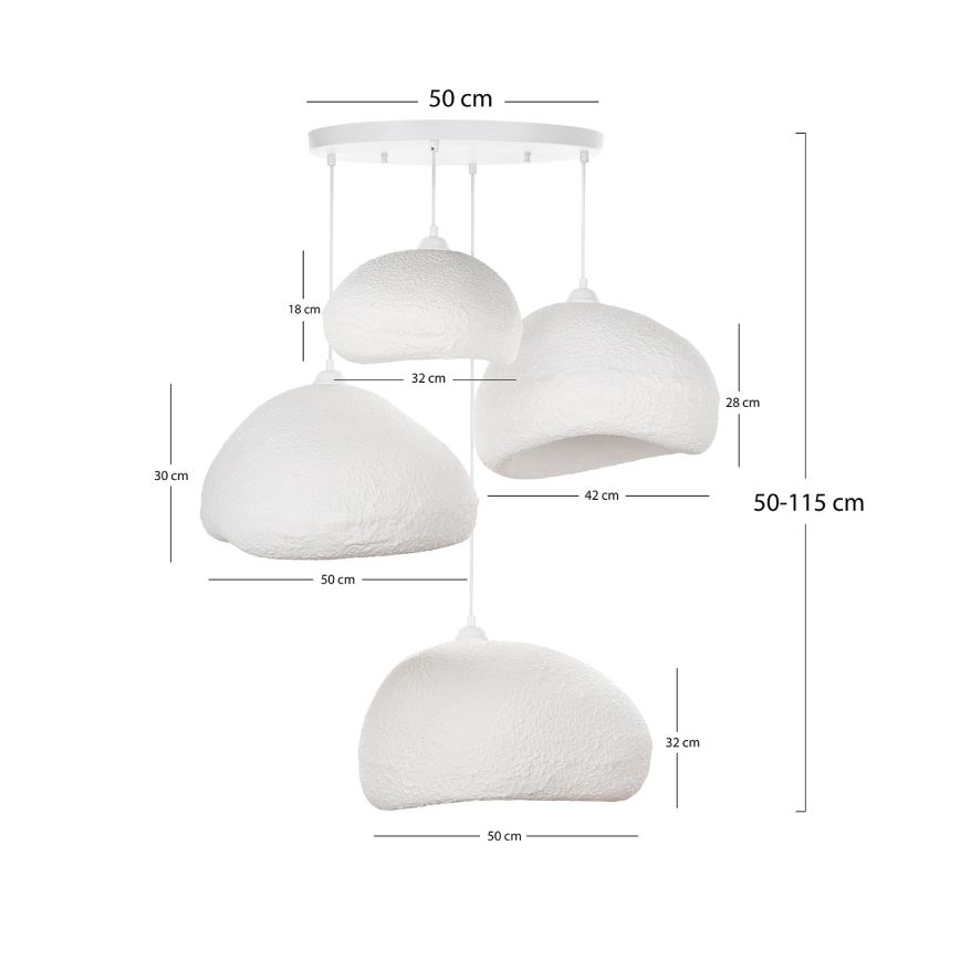 Brilagi - Pendelleuchte an Kabel WABI SABI 4xE27/40W/230V Ø 95 cm weiß