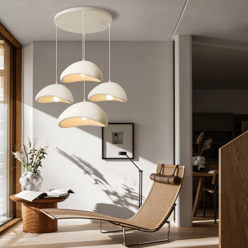 BRILAGI - Pendelleuchte an Kabel WABI SABI 4xE27/60W/230V weiß