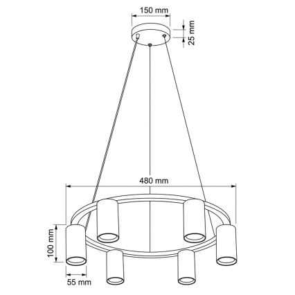 BRILAGI - Pendelleuchte an Seil SELE 6x GU10/30W/230V weiß