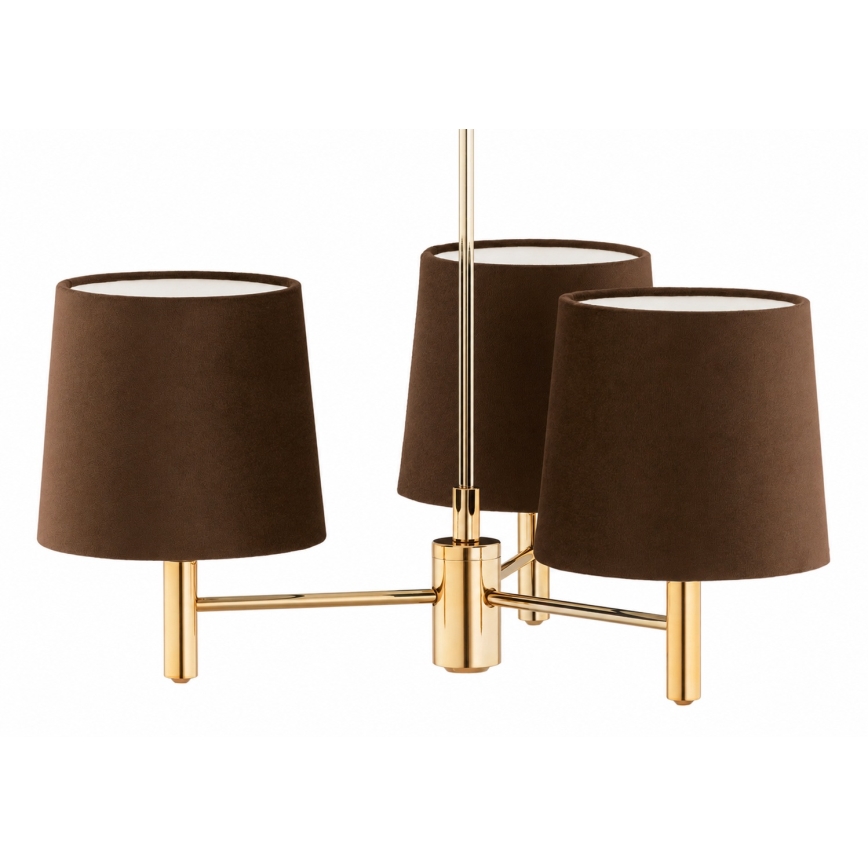 BRILAGI - Pendelleuchte an Stange MONTE 3xE27/60W/230V braun/gold