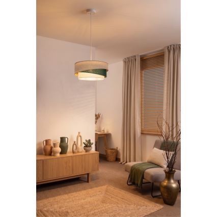 Brilagi - Pendelleuchte ARROW an Kabel 1xE27/60W/230V Ø 45 cm beige/grün/weiß
