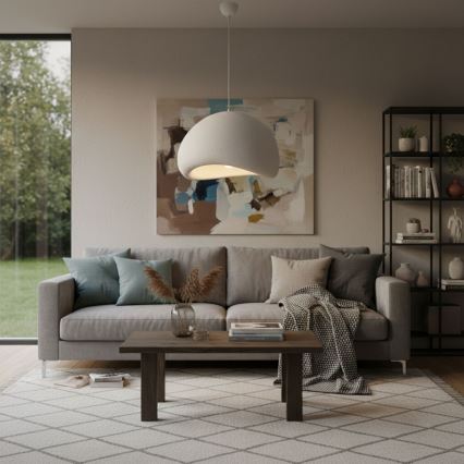 Brilagi - Pendelleuchte LOVAL mit Kabelaufhängung, 1xE27/40W/230V, Ø 50 cm, weiß