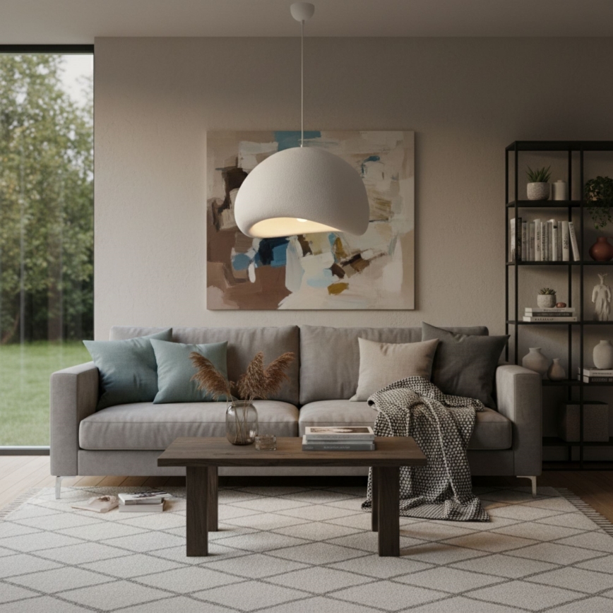 Brilagi - Pendelleuchte LOVAL mit Kabelaufhängung, 1xE27/40W/230V, Ø 50 cm, weiß