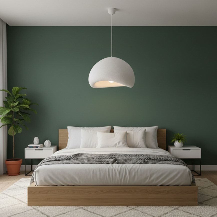 Brilagi - Pendelleuchte LOVAL mit Kabelaufhängung, 1xE27/40W/230V, Ø 50 cm, weiß