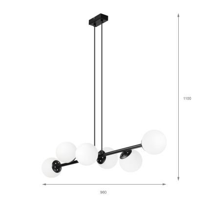 Brilagi - Pendelleuchte MALONY 6xE14/20W/230V schwarz