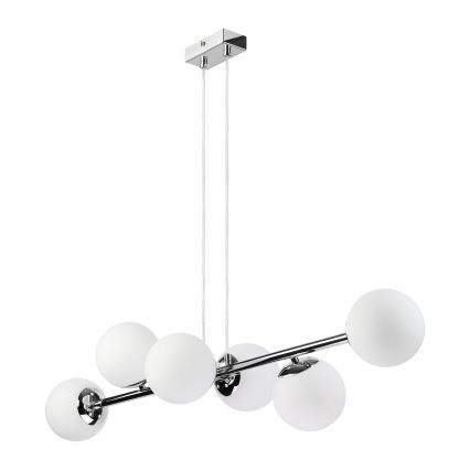 Brilagi - Pendelleuchte MALONY, mit Kabelaufhängung, 6xE14/20W/230V, glänzender Chrom