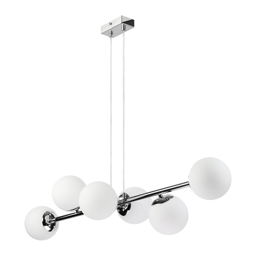 Brilagi - Pendelleuchte MALONY, mit Kabelaufhängung, 6xE14/20W/230V, glänzender Chrom