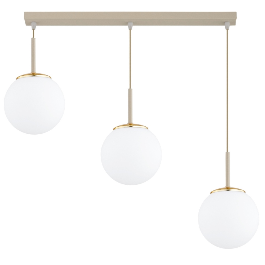 Brilagi - Pendelleuchte MILO mit Kabelaufhängung 3xE27/60W/230V beige/gold
