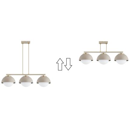 Brilagi - Pendelleuchte mit Drahtseil COSMO 3xE27/60W/230V beige/gold