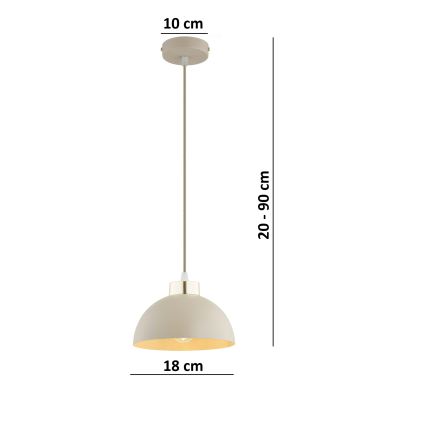 Brilagi - Pendelleuchte mit Kabel 1xE27/60W/230V Ø 18 cm beige/gold