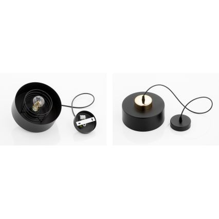 Brilagi - Pendelleuchte mit Kabel, 1× E27/60W/230V, Ø 20 cm, schwarz/gold