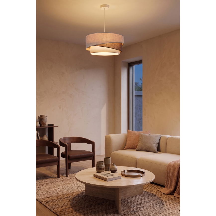 Brilagi - Pendelleuchte mit Kabel ARROW 1xE27/60W/230V Ø 45 cm beige/braun/weiß
