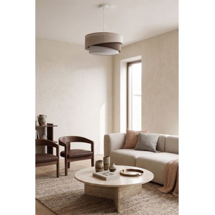 Brilagi - Pendelleuchte mit Kabel ARROW 1xE27/60W/230V Ø 45 cm beige/braun/weiß