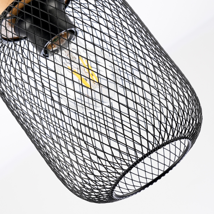 Brilagi - Pendelleuchte mit Kabel BASKLITE 1xE27/15W/230V Holz/Schwarz