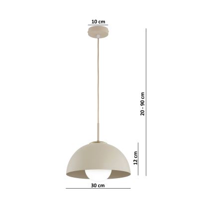 Brilagi - Pendelleuchte mit Kabel COSMO 1xE27/60W/230V Ø 30 cm beige/gold