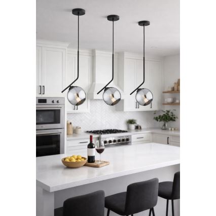 Brilagi - Pendelleuchte mit Kabel DIOR 1xE27/60W/230V schwarz/rauchgrau