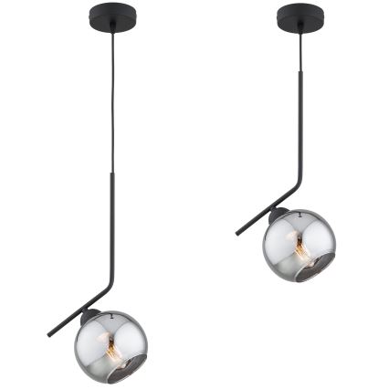 Brilagi - Pendelleuchte mit Kabel DIOR 1xE27/60W/230V schwarz/rauchgrau