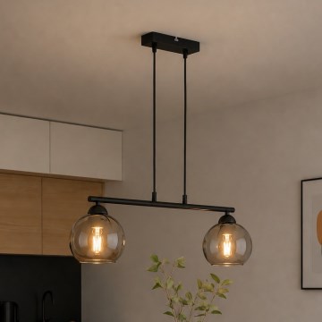Brilagi - Pendelleuchte mit Kabel DIOR 2xE27/60W/230V schwarz/rauchgrau