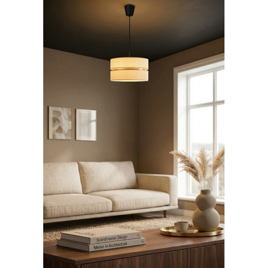 Brilagi - Pendelleuchte mit Kabel DUO-DUO 1xE27/60W/230V Ø 40 cm creme/gold
