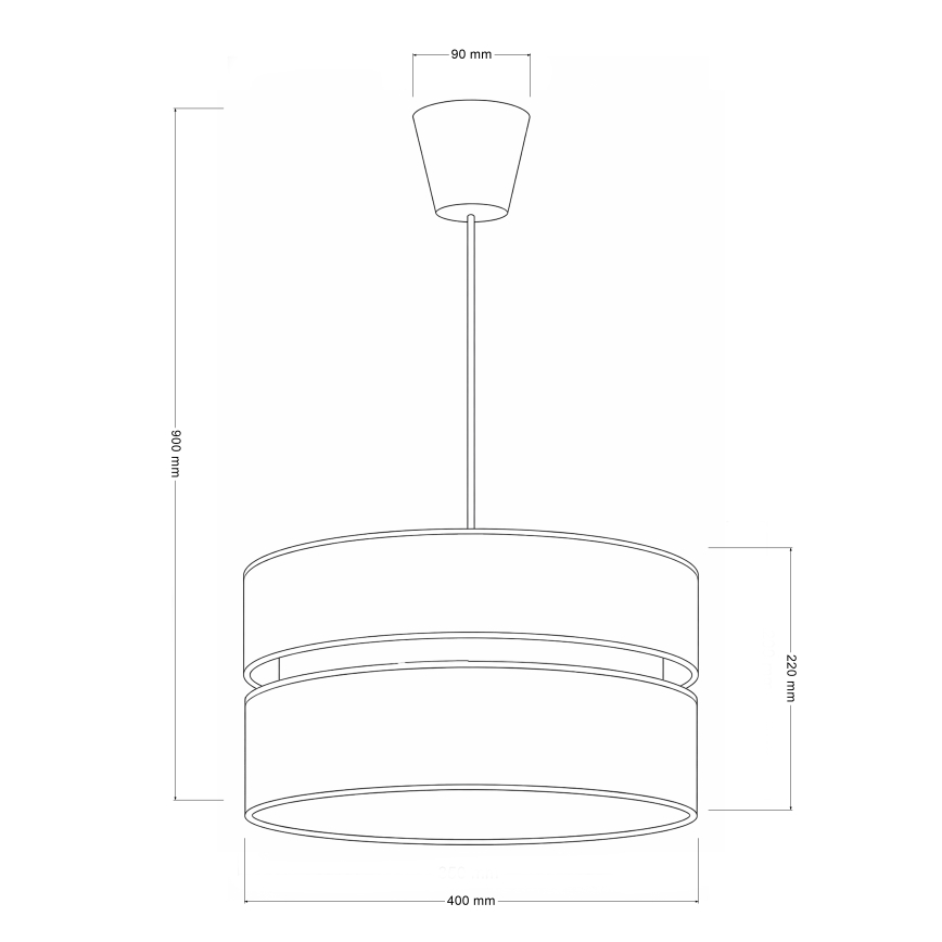 Brilagi - Pendelleuchte mit Kabel DUO-DUO 1xE27/60W/230V Ø 40 cm creme/gold