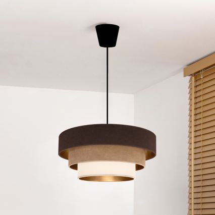 Brilagi - Pendelleuchte mit Kabel LUNETA 1xE27/60W/230V Ø 40 cm braun/beige/creme