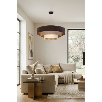 Brilagi - Pendelleuchte mit Kabel LUNETA 3xE27/60W/230V Ø 80 cm braun/beige/creme