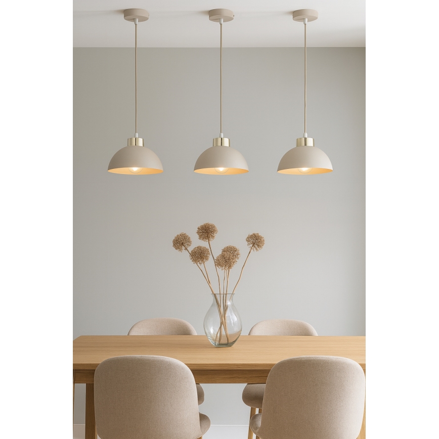 Brilagi - Pendelleuchte mit Kabel MOON 1xE27/60W/230V Ø 18 cm beige/gold