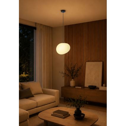 BRILAGI - Pendelleuchte mit Kabel PEBBLES 1xE27/40W/230V Ø 30 cm schwarz