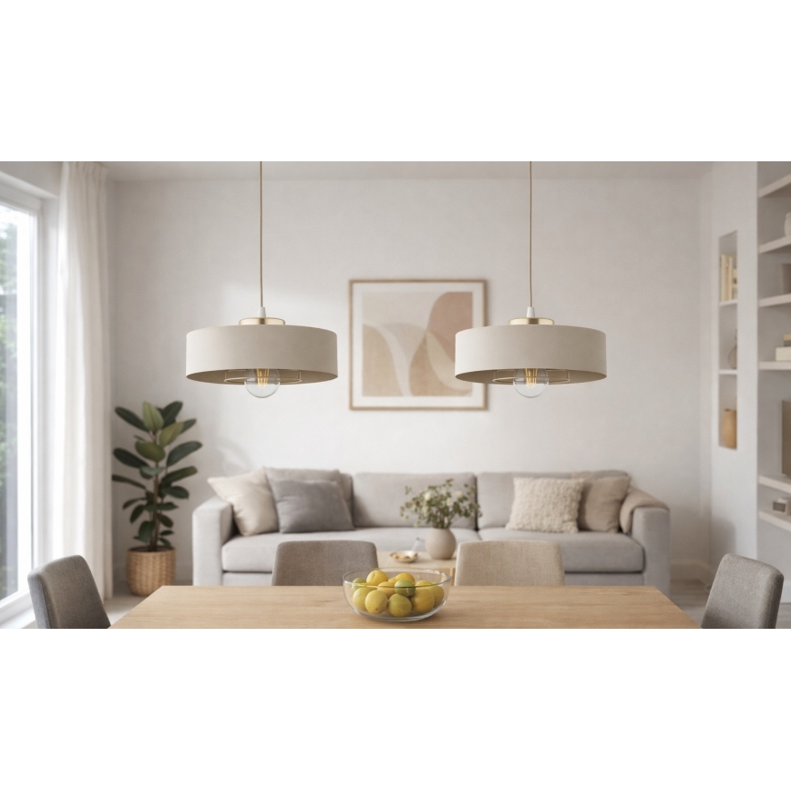 Brilagi - Pendelleuchte mit Kabel SPRING 1xE27/60W/230V Ø 30 cm Beige/Gold
