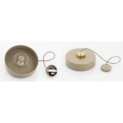 Brilagi - Pendelleuchte mit Kabel SPRING 1xE27/60W/230V Ø 30 cm Beige/Gold