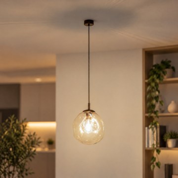 BRILAGI - Pendelleuchte mit Kabel VULCANO 1xE27/15W/230V Ø 25 cm Bronze/rauchiges Beige