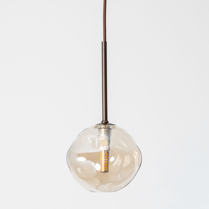 BRILAGI - Pendelleuchte mit Kabel VULCANO 1xG9/8W/230V Ø 15 cm, Bronze/rauchiges Beige