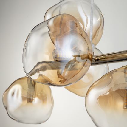 Brilagi - Pendelleuchte mit Kabel VULCANO 5xG9/8W/230V gold/rauchbeige