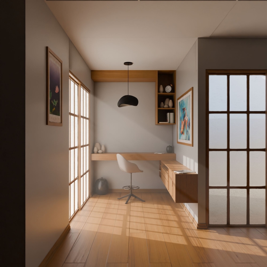 Brilagi - Pendelleuchte mit Kabel WABI SABI 1xE27/40W/230V schwarz