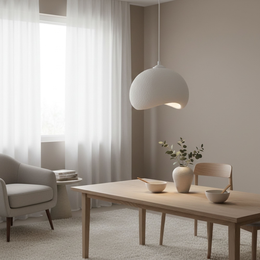 Brilagi - Pendelleuchte mit Kabel WABI SABI 1xE27/40W/230V Ø 34 cm weiß