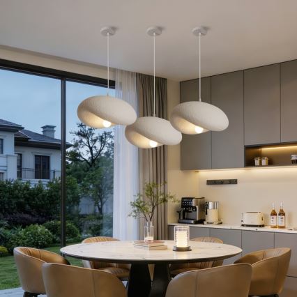 BRILAGI - Pendelleuchte mit Kabel WABI SABI 1xE27/60W/230V Ø 40 cm weiß