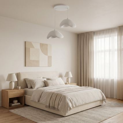 Brilagi - Pendelleuchte mit Kabel WABI SABI 2xE27/40W/230V Ø 74 cm weiß