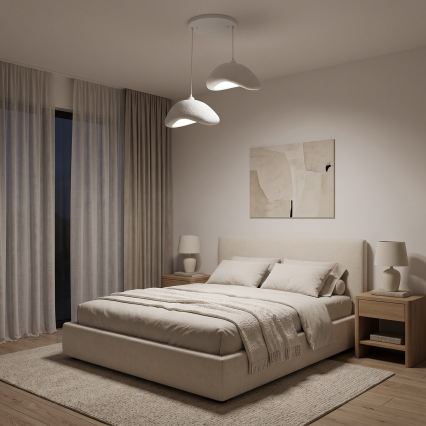 Brilagi - Pendelleuchte mit Kabel WABI SABI 2xE27/40W/230V Ø 74 cm weiß