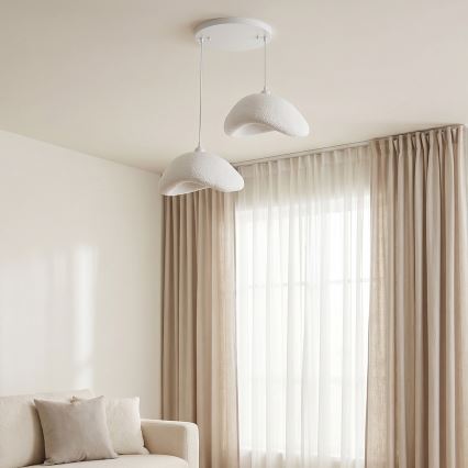 Brilagi - Pendelleuchte mit Kabel WABI SABI 2xE27/40W/230V Ø 74 cm weiß