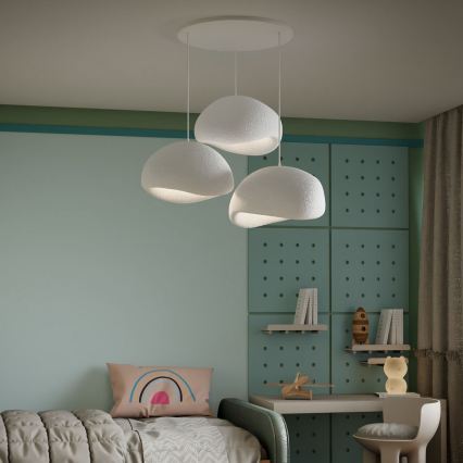 Brilagi - Pendelleuchte mit Kabel WABI SABI 3xE27/40W/230V Ø 60 cm weiß