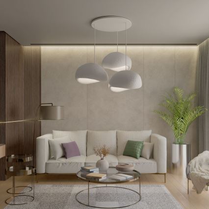 Brilagi - Pendelleuchte mit Kabel WABI SABI 3xE27/40W/230V Ø 60 cm weiß