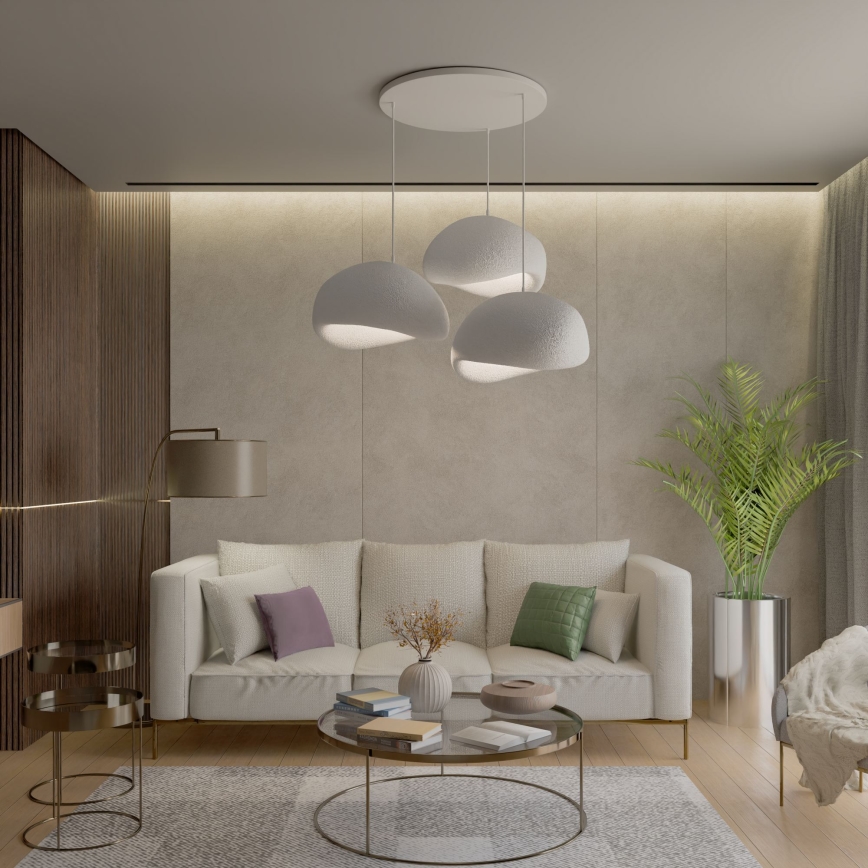 Brilagi - Pendelleuchte mit Kabel WABI SABI 3xE27/40W/230V Ø 60 cm weiß