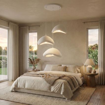 Brilagi - Pendelleuchte mit Kabel WABI SABI 3xE27/40W/230V Ø 82 cm weiß