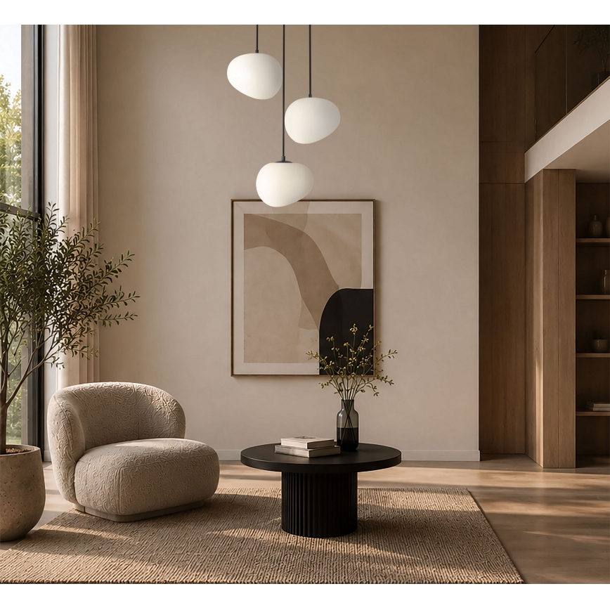 BRILAGI - Pendelleuchte mit Kabelabhängung PEBBLES 3xE27/40W/230V Ø 42 cm schwarz