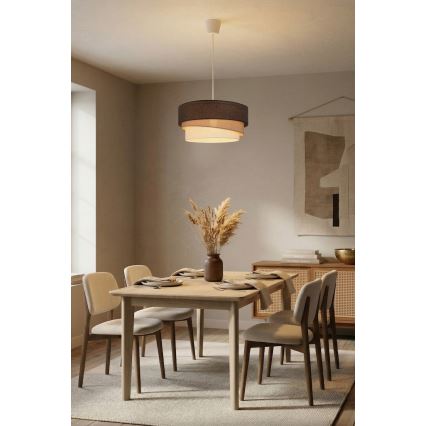 Brilagi - Pendelleuchte mit Kabelabhängung TRIO 1xE27/60W/230V Ø 40 cm braun/beige/weiß