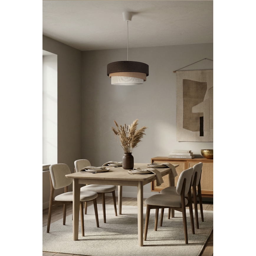 Brilagi - Pendelleuchte mit Kabelabhängung TRIO 1xE27/60W/230V Ø 40 cm braun/beige/weiß