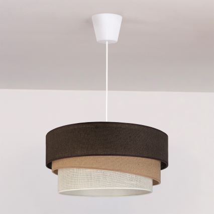 Brilagi - Pendelleuchte mit Kabelabhängung TRIO 1xE27/60W/230V Ø 40 cm braun/beige/weiß