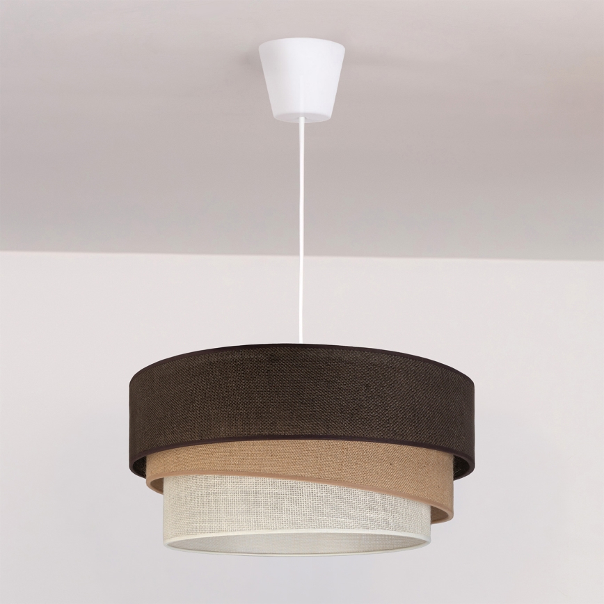 Brilagi - Pendelleuchte mit Kabelabhängung TRIO 1xE27/60W/230V Ø 40 cm braun/beige/weiß