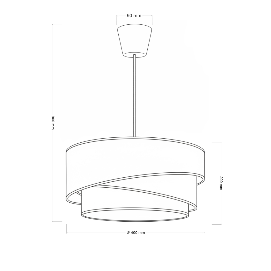Brilagi - Pendelleuchte mit Kabelabhängung TRIO 1xE27/60W/230V Ø 40 cm braun/beige/weiß